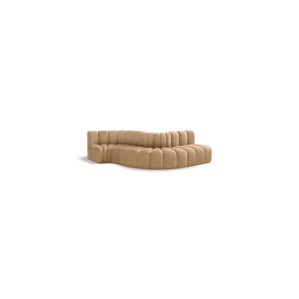Arc Camel Velvet Modular Sofa