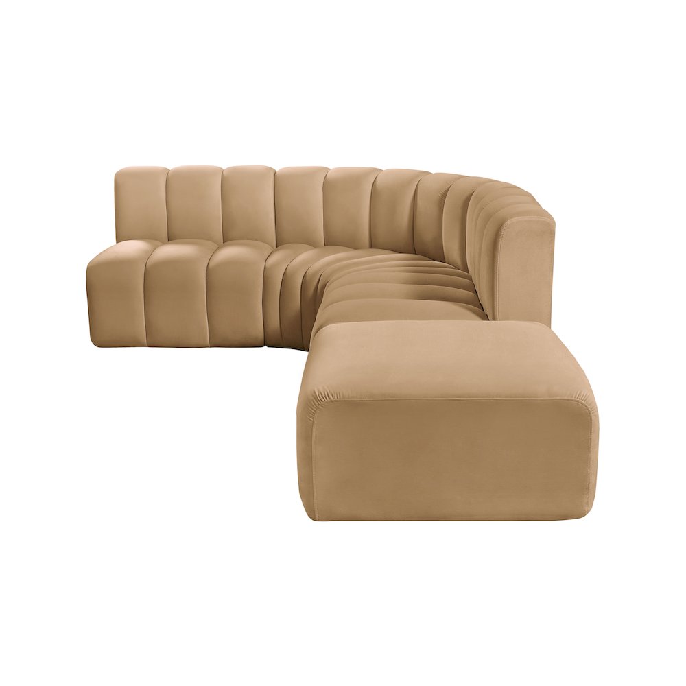 Arc Camel Velvet Modular Sofa