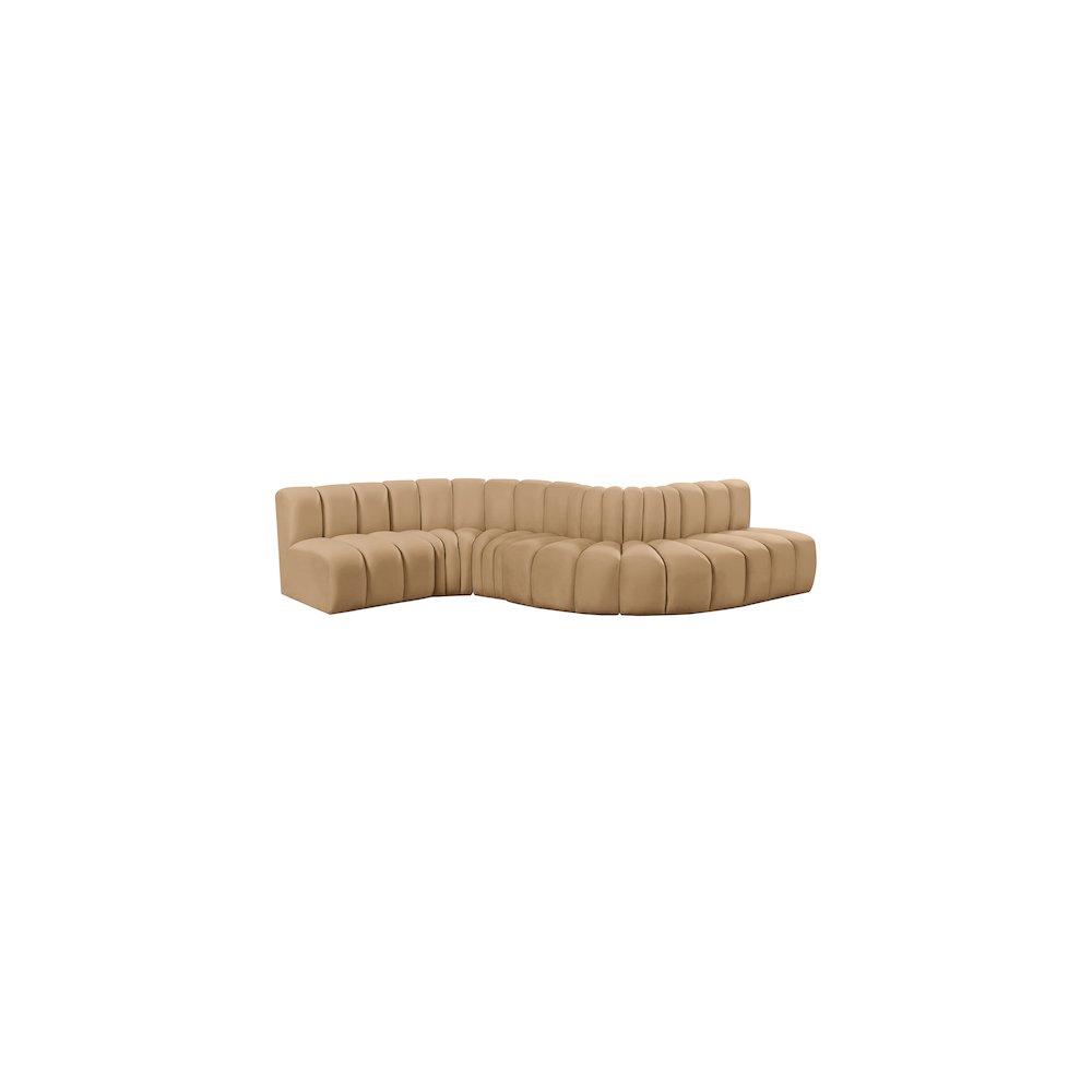 Arc Camel Velvet Modular Sofa