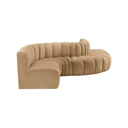 Arc Camel Velvet Modular Sofa