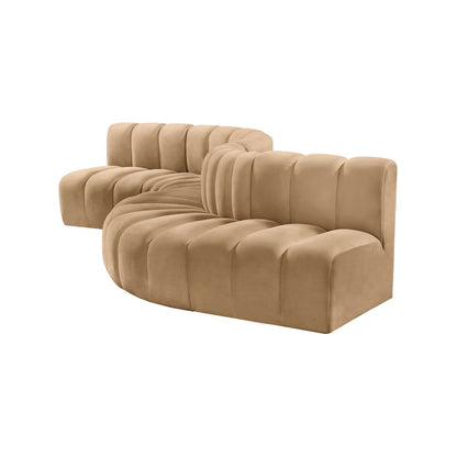 Arc Camel Velvet Modular Sofa