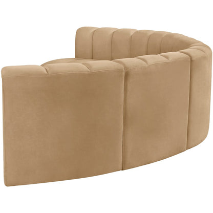 Arc Camel Velvet Modular Sofa