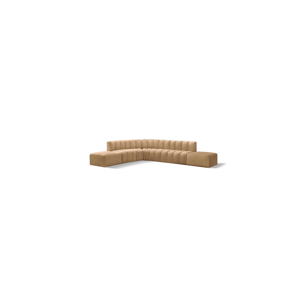 Arc Camel Velvet Modular Sofa