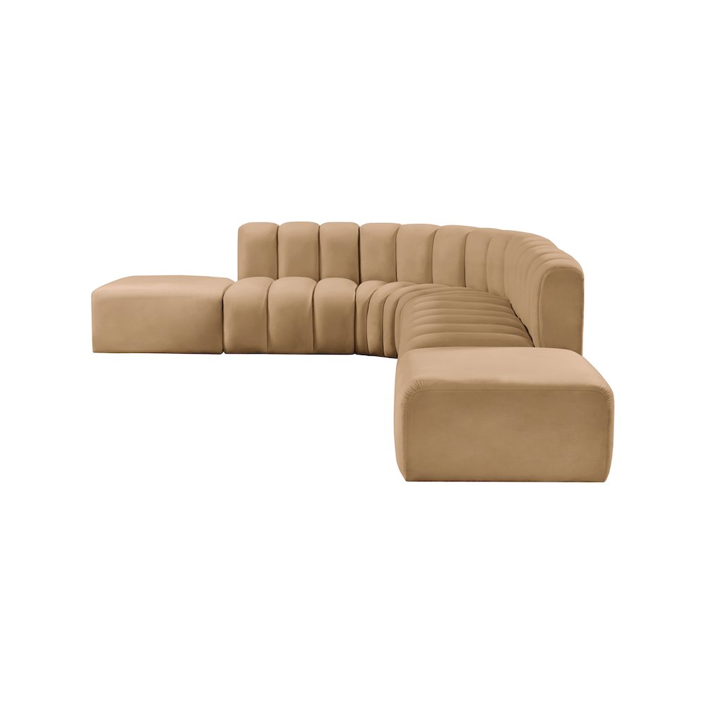 Arc Camel Velvet Modular Sofa