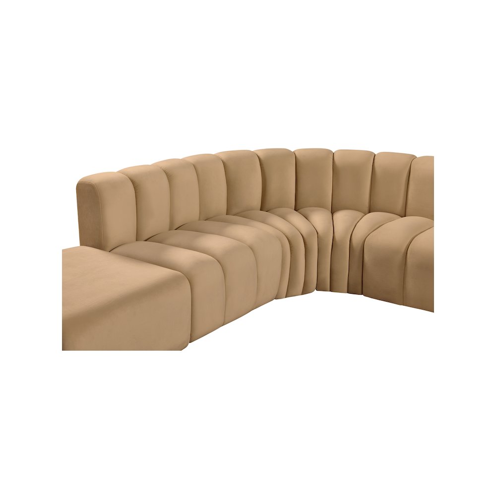 Arc Camel Velvet Modular Sofa