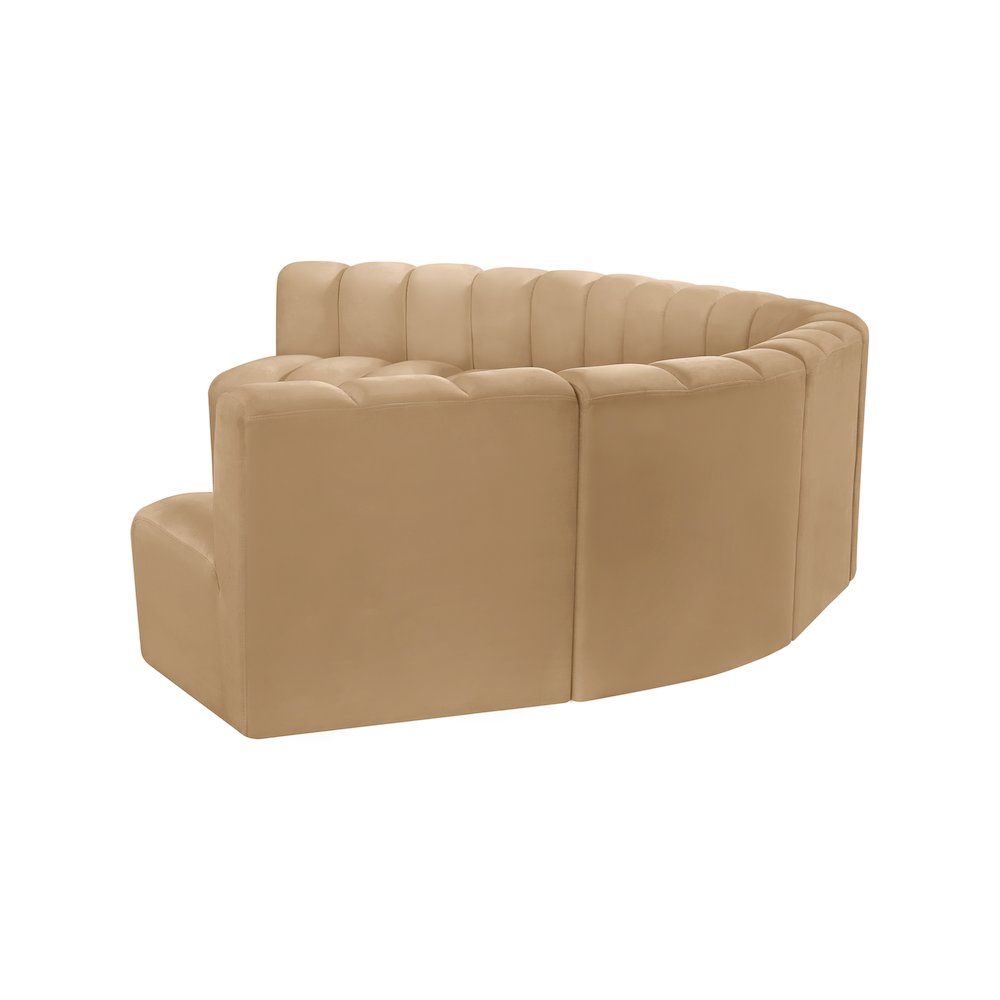 Arc Camel Velvet Modular Sofa