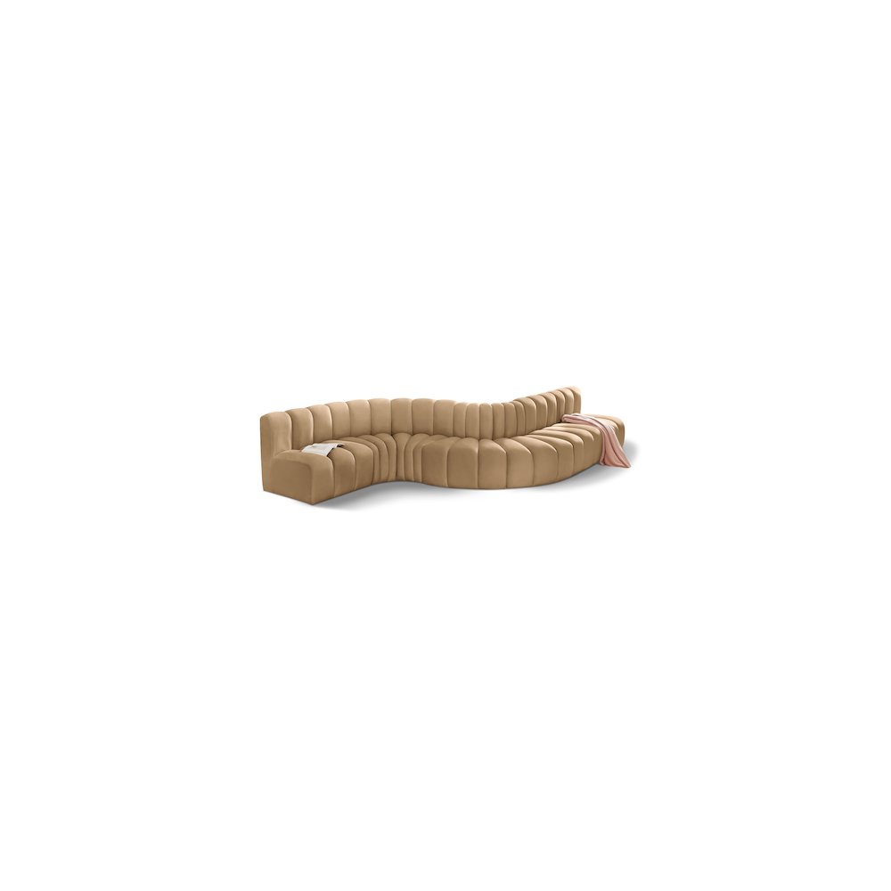 Arc Camel Velvet Modular Sofa