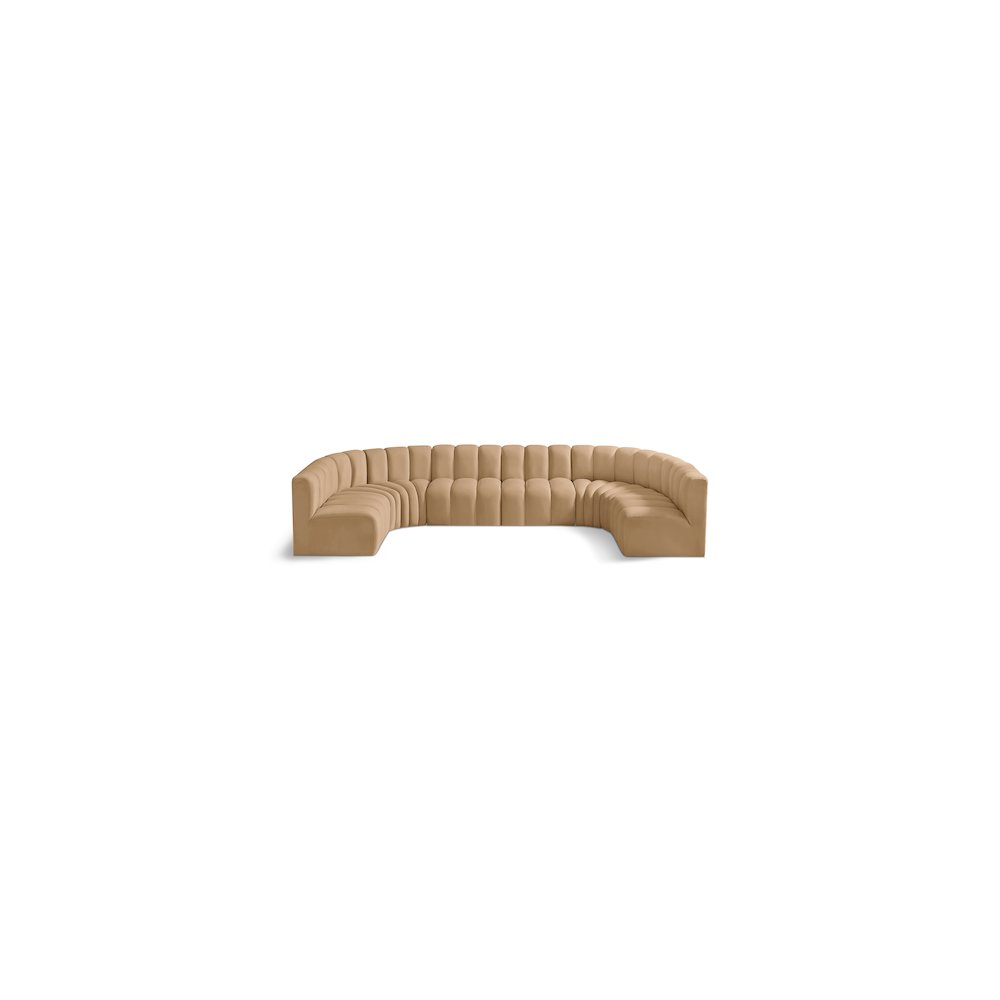 Arc Camel Velvet Modular Sofa