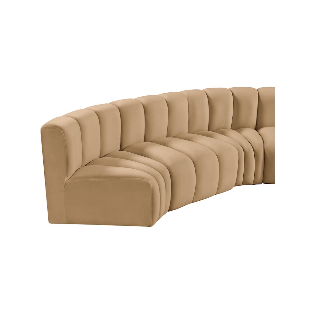 Arc Camel Velvet Modular Sofa