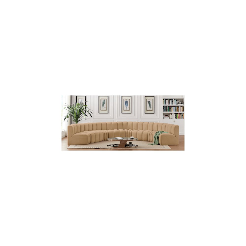 Arc Camel Velvet Modular Sofa