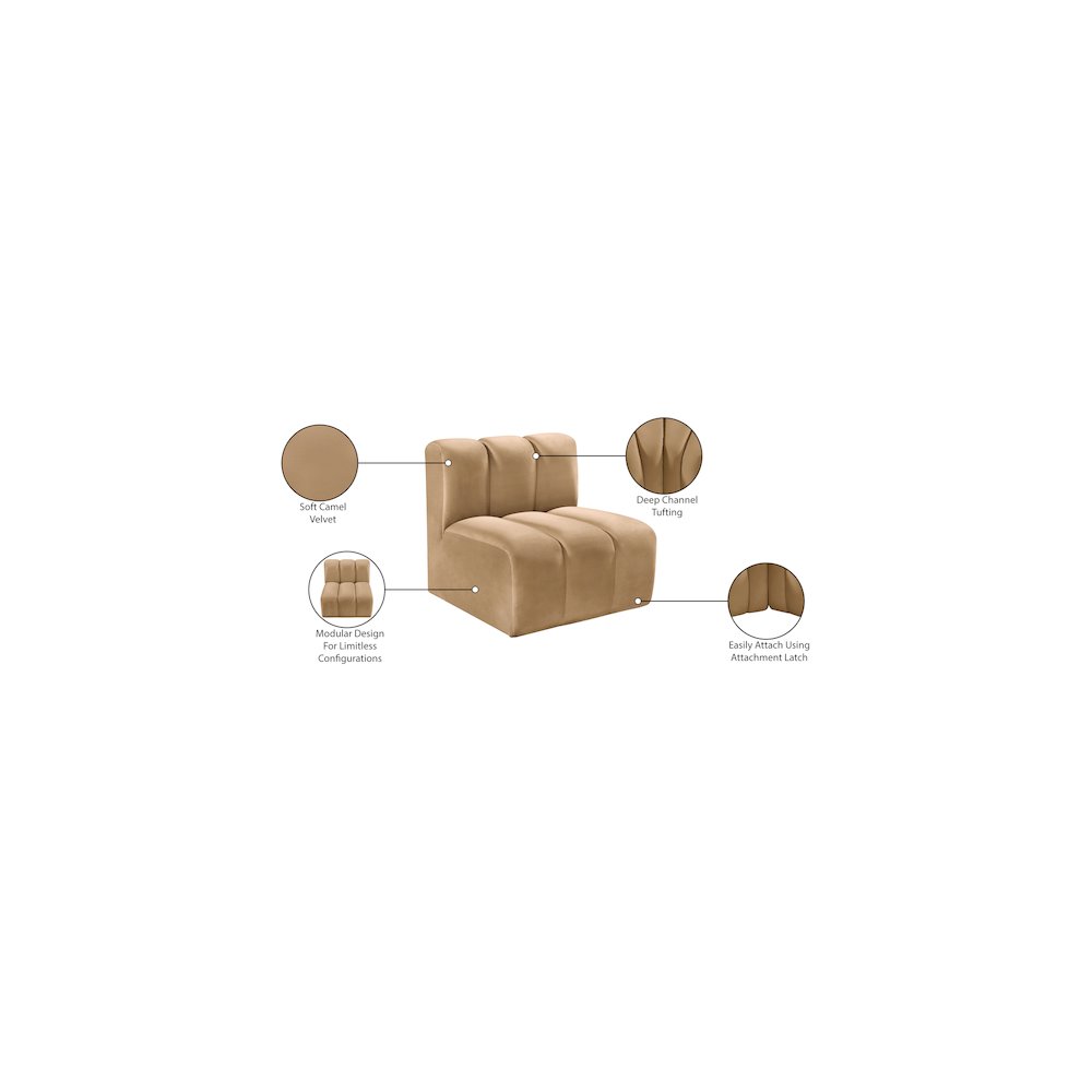 Arc Camel Velvet Straight Chair