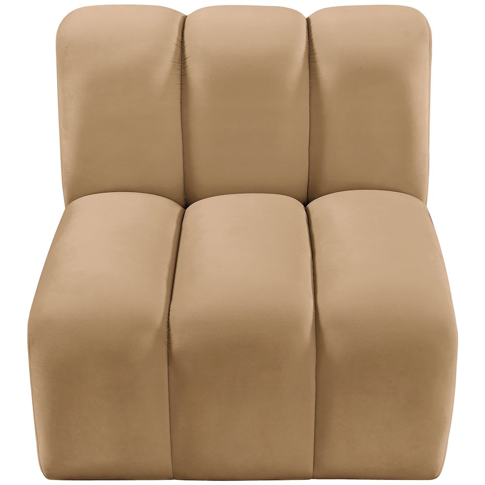 Arc Camel Velvet Straight Chair