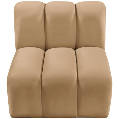 Arc Camel Velvet Straight Chair