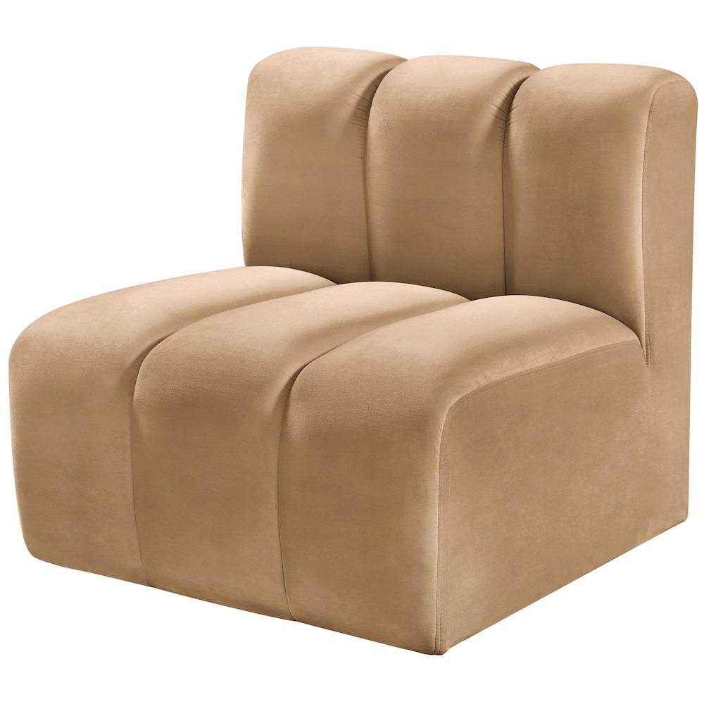Arc Camel Velvet Straight Chair