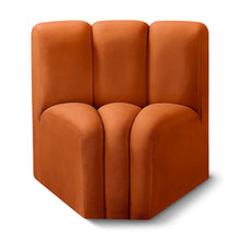 Arc Cognac Velvet Curved Corner