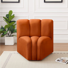 Arc Cognac Velvet Curved Corner