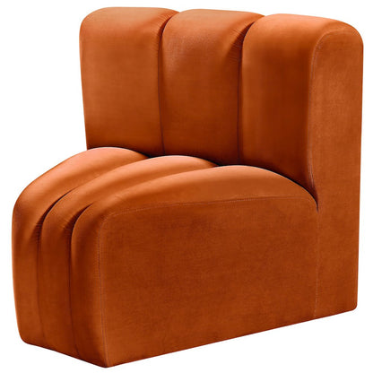 Arc Cognac Velvet Curved Corner