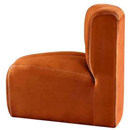 Arc Cognac Velvet Curved Corner