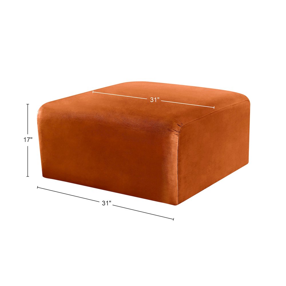 Arc Cognac Velvet Ottoman
