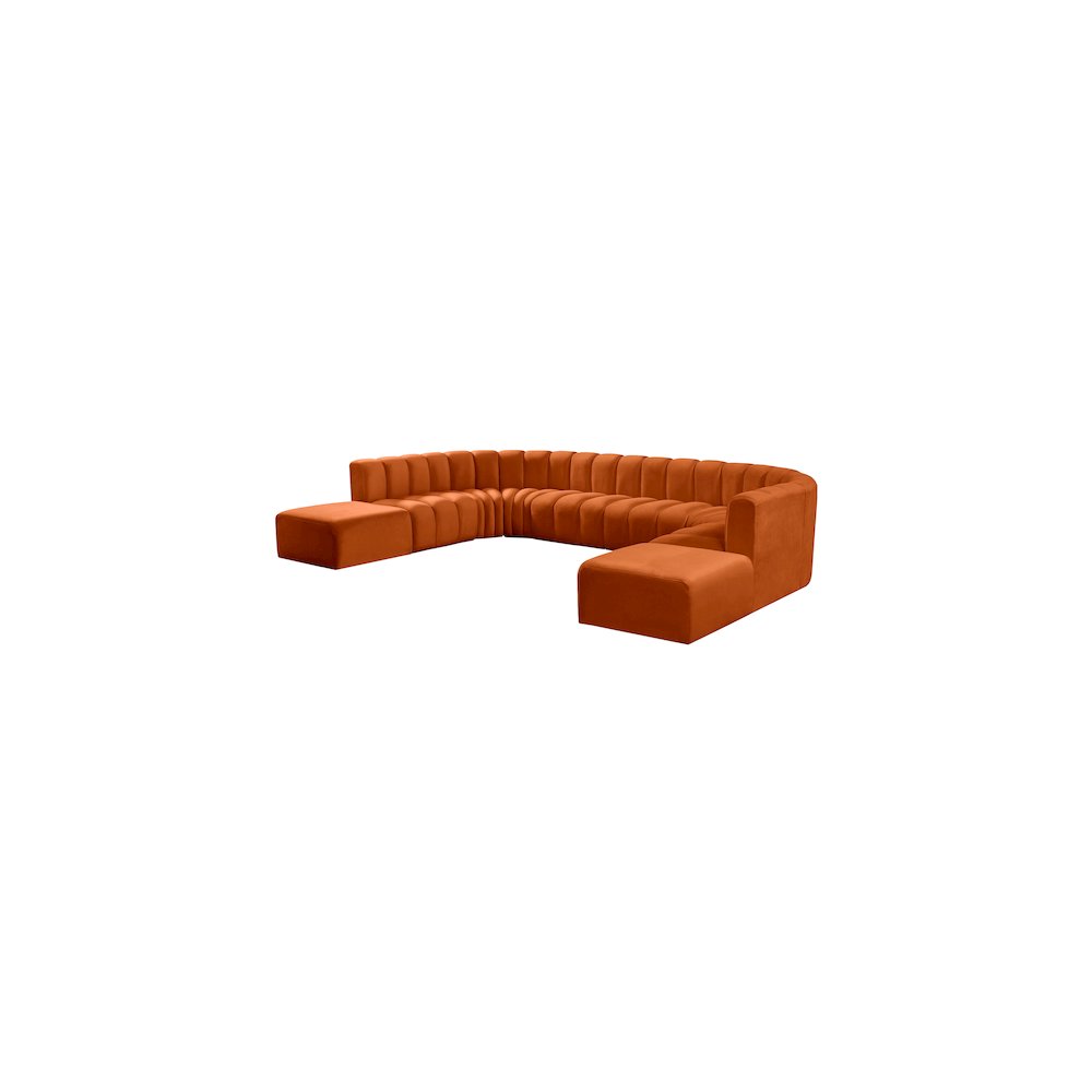 Arc Cognac Velvet Modular Sofa