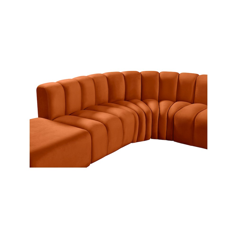 Arc Cognac Velvet Modular Sofa