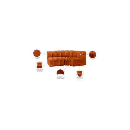 Arc Cognac Velvet Modular Sofa
