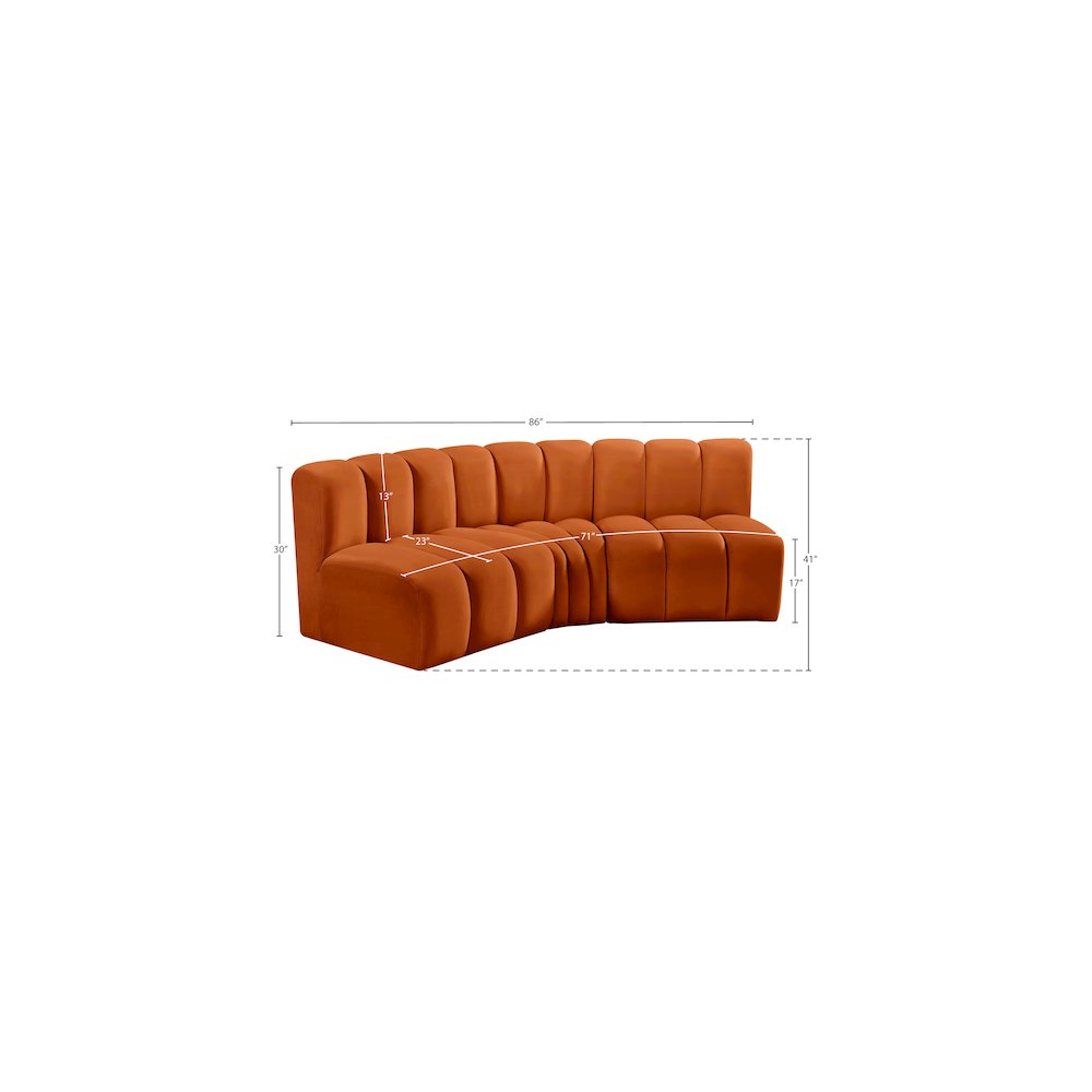 Arc Cognac Velvet Modular Sofa