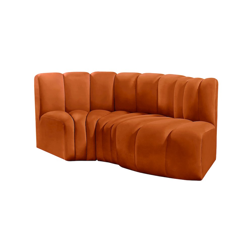 Arc Cognac Velvet Modular Sofa