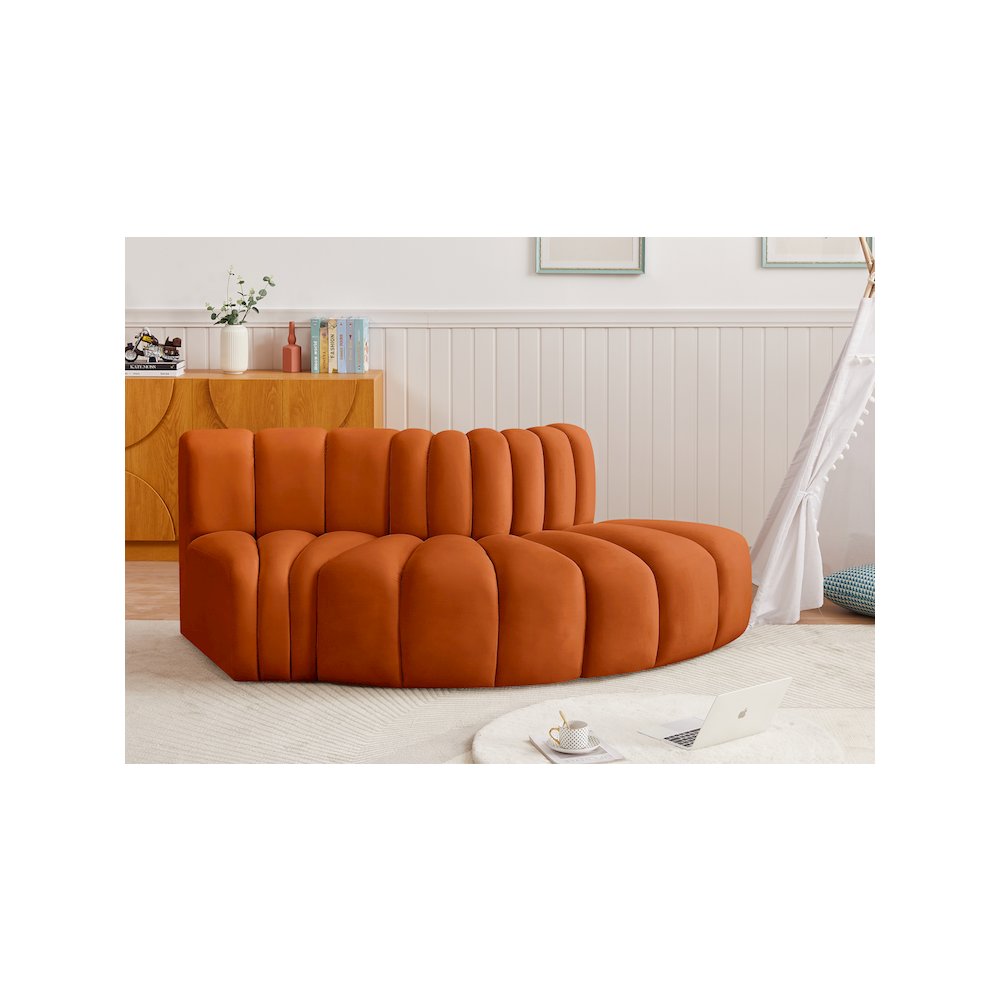Arc Cognac Velvet Modular Sofa