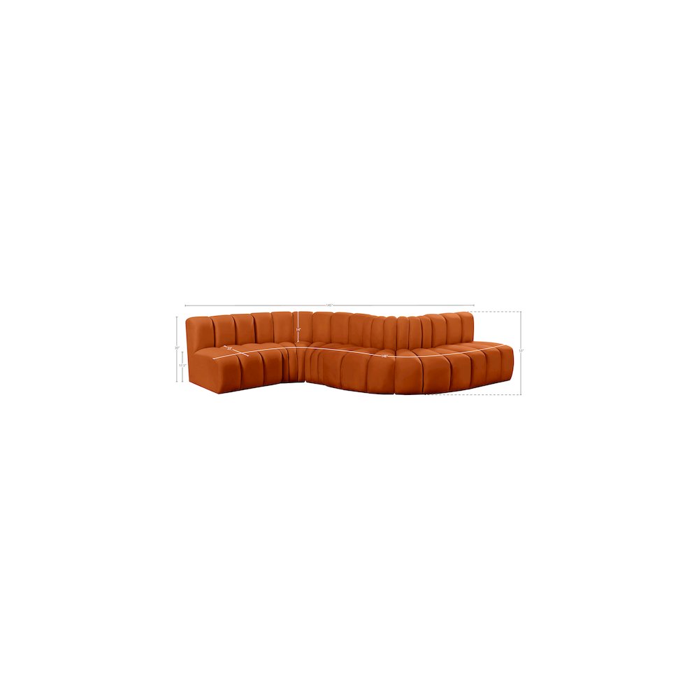 Arc Cognac Velvet Modular Sofa