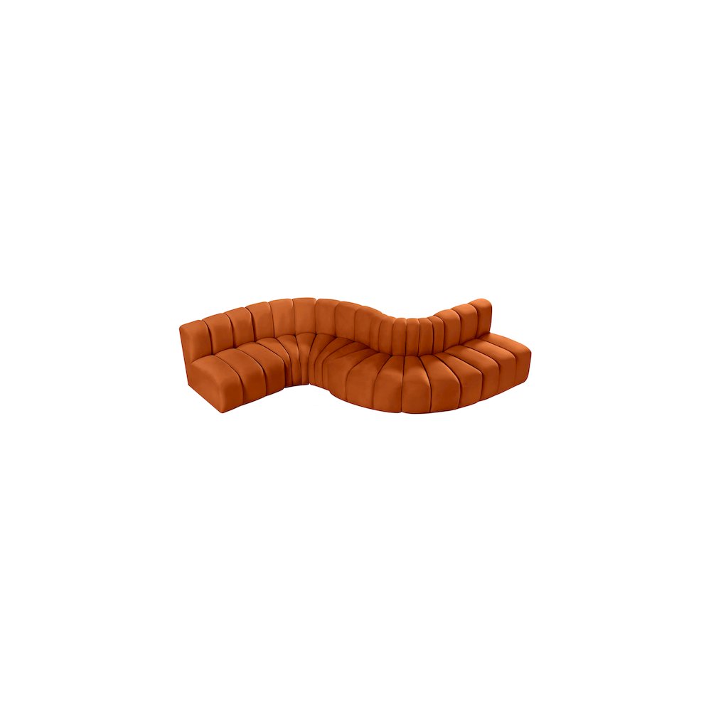 Arc Cognac Velvet Modular Sofa