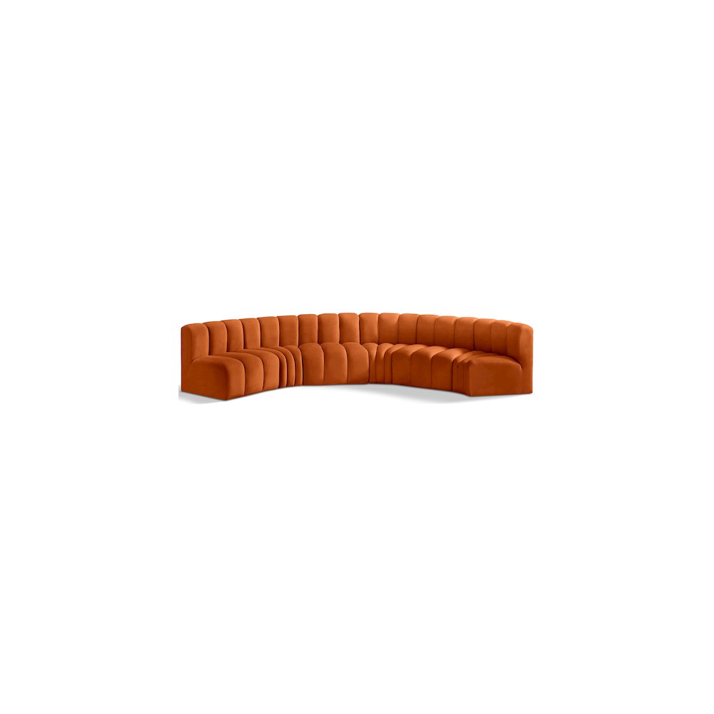 Arc Cognac Velvet Modular Sofa