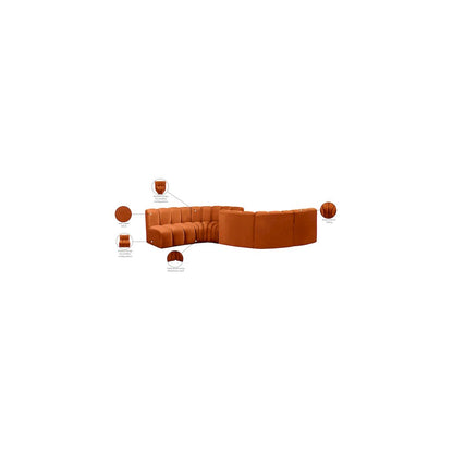 Arc Cognac Velvet Modular Sofa