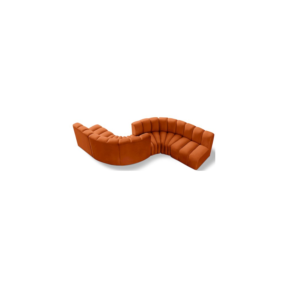 Arc Cognac Velvet Modular Sofa