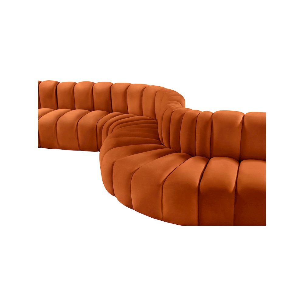 Arc Cognac Velvet Modular Sofa