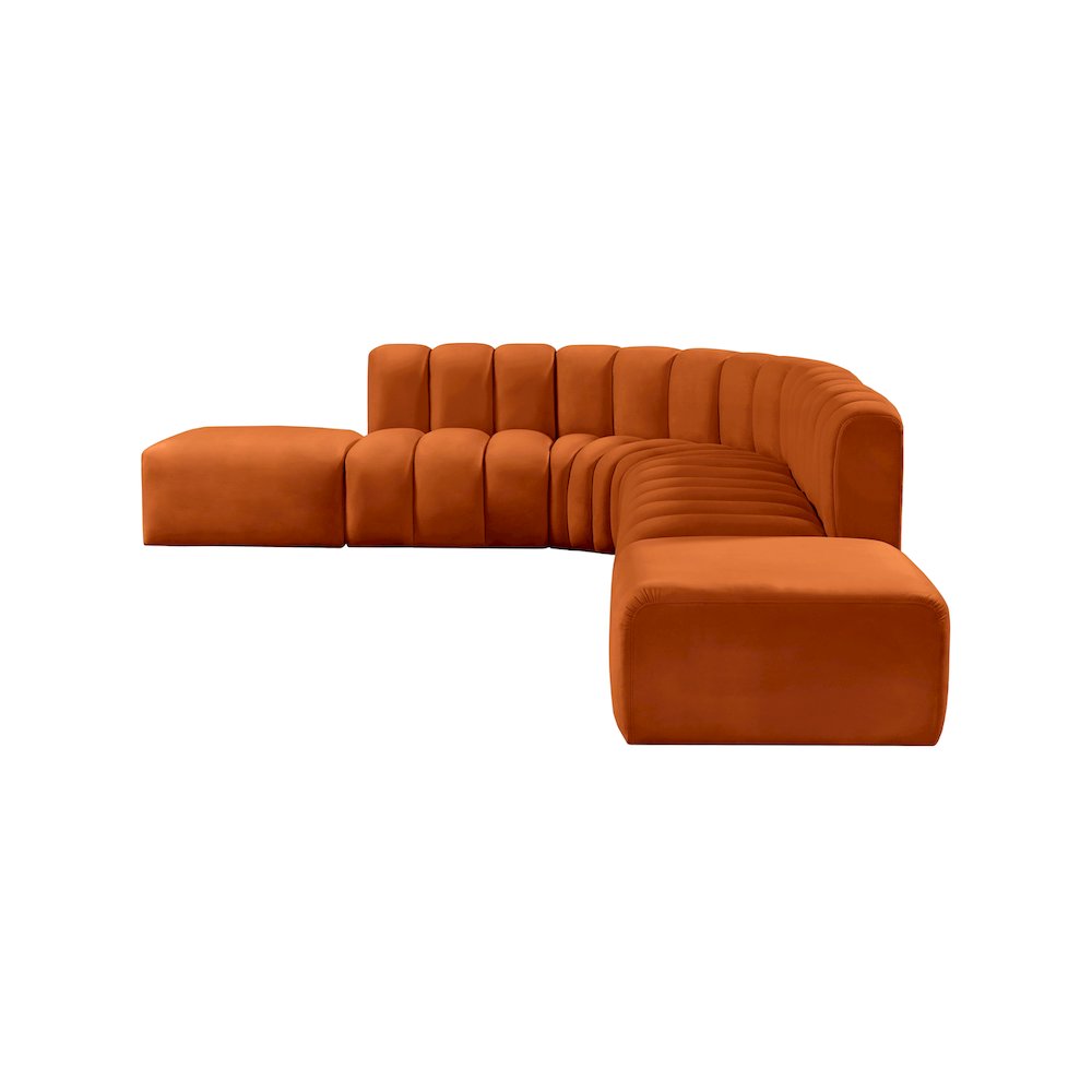 Arc Cognac Velvet Modular Sofa