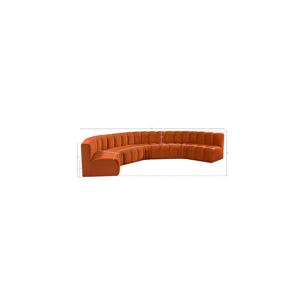 Arc Cognac Velvet Modular Sofa