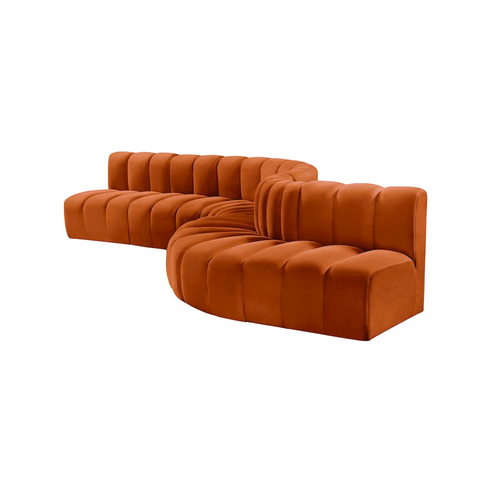 Arc Cognac Velvet Modular Sofa