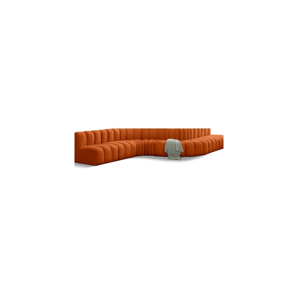 Arc Cognac Velvet Modular Sofa