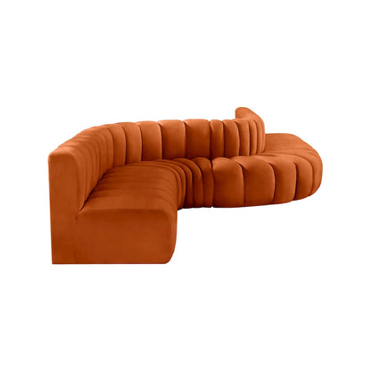 Arc Cognac Velvet Modular Sofa