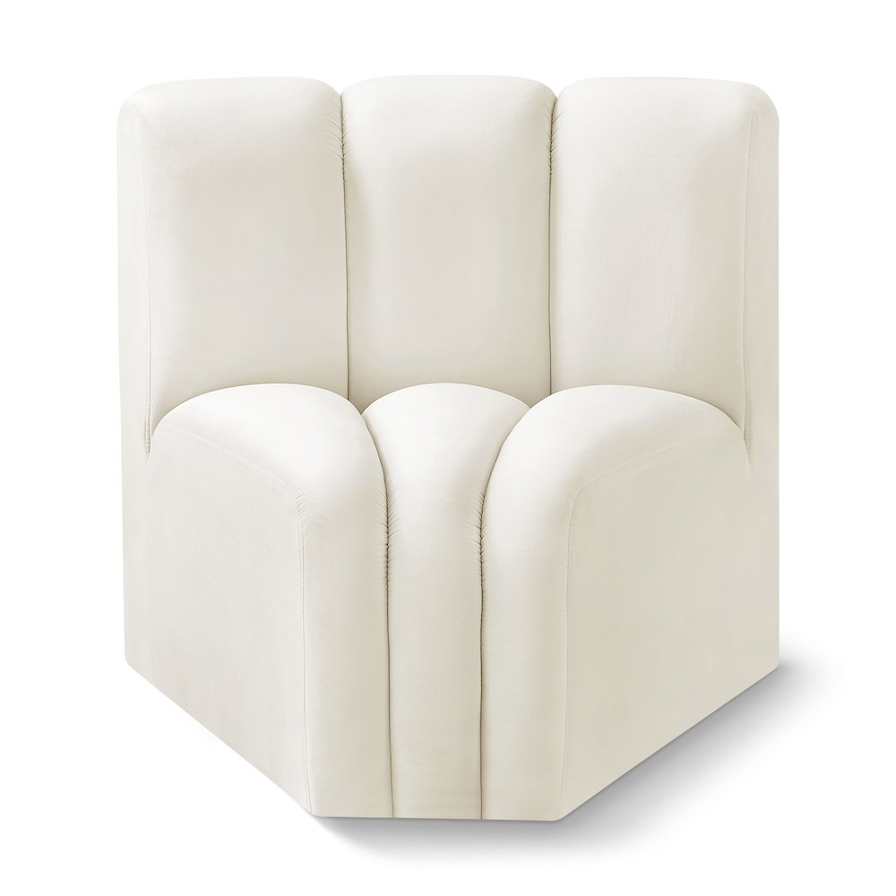 Arc Cream Velvet Curved Corner