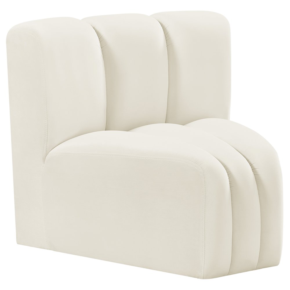 Arc Cream Velvet Curved Corner