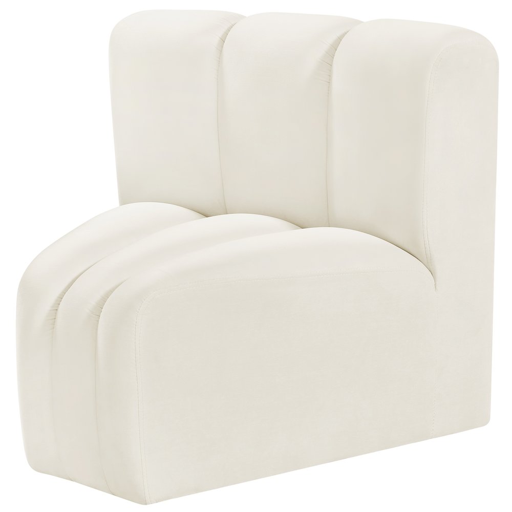 Arc Cream Velvet Curved Corner