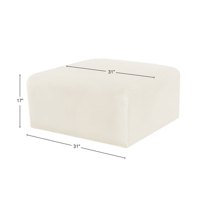 Arc Cream Velvet Ottoman