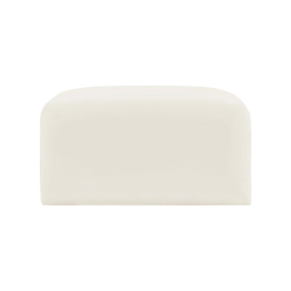 Arc Cream Velvet Ottoman