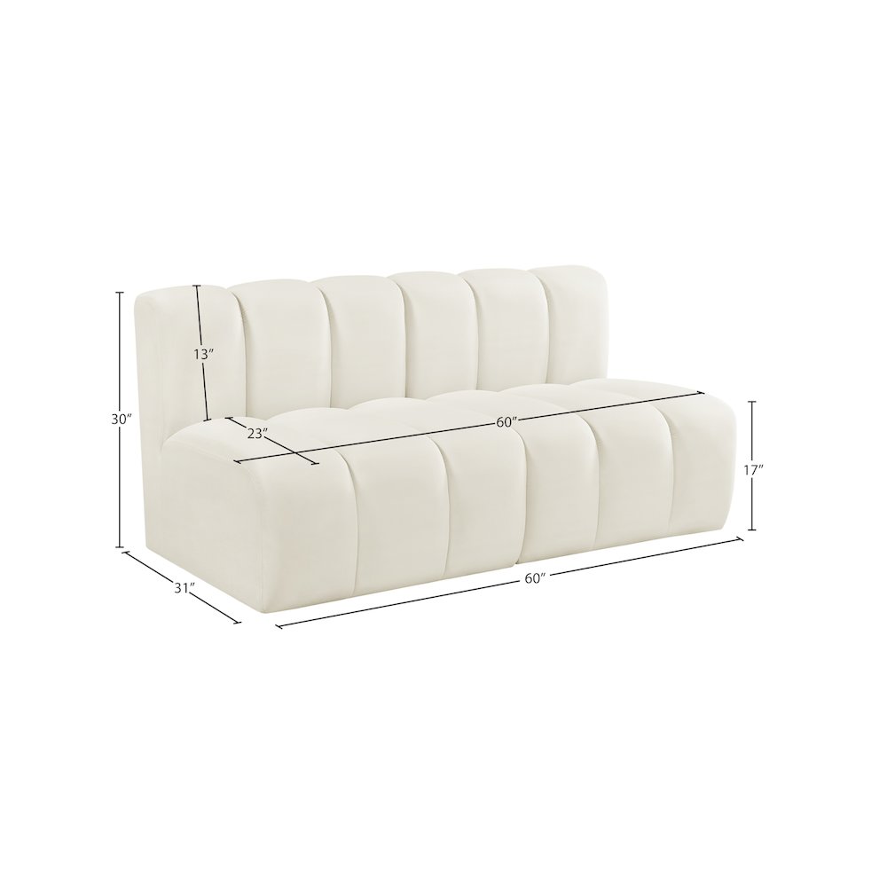 Arc Cream Velvet Modular Sofa