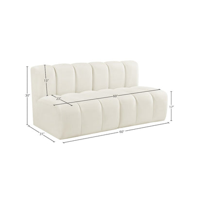 Arc Cream Velvet Modular Sofa