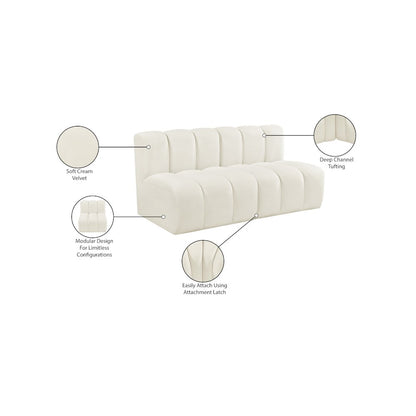Arc Cream Velvet Modular Sofa