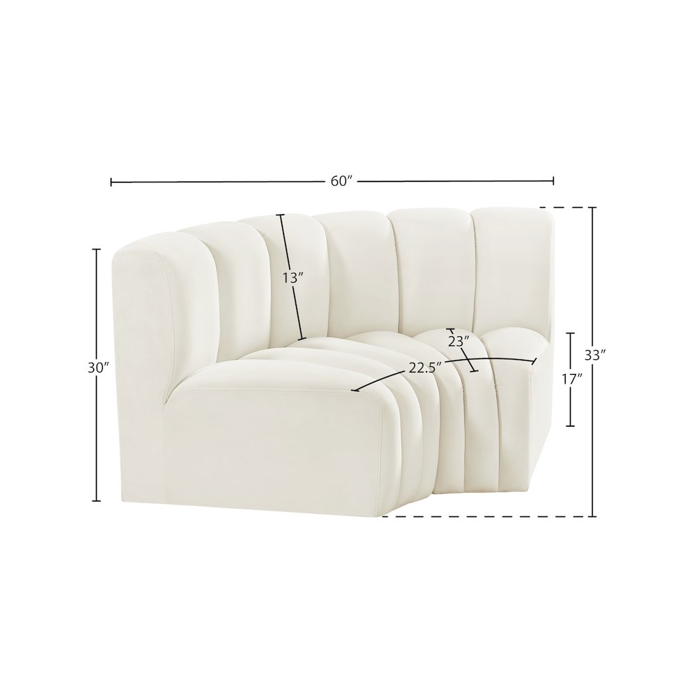 Arc Cream Velvet Modular Sofa