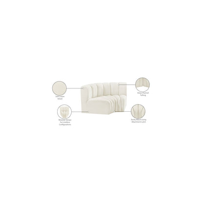 Arc Cream Velvet Modular Sofa